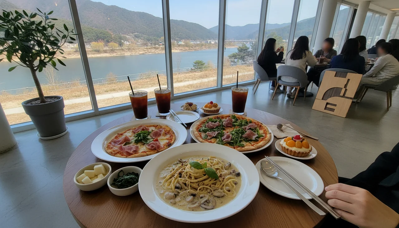 북한강 뷰와 함께 즐기는 이탈리안 & 카페 (엠키친앤카페)